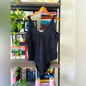 Glittery Black Bodysuit (Plus Size Friendly)